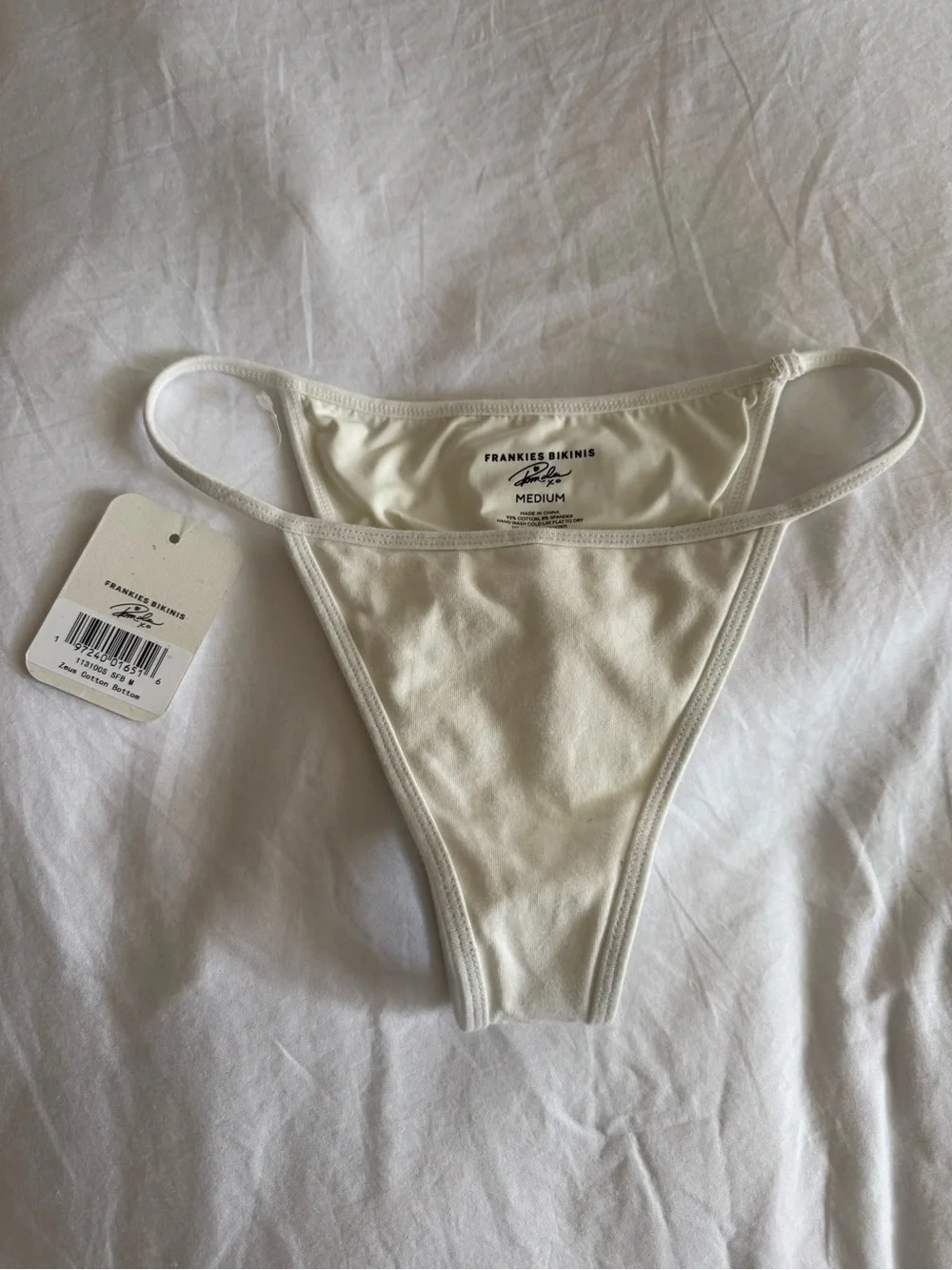 Frankie's Bikinis white High-Cut Pamela Anderson Bikini Bottom